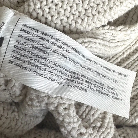 Abercrombie & Fitch Sweater Small‎ Cream CableKnit Pullover Size S Chunky Cozy - Picture 7 of 7
